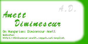 anett diminescur business card